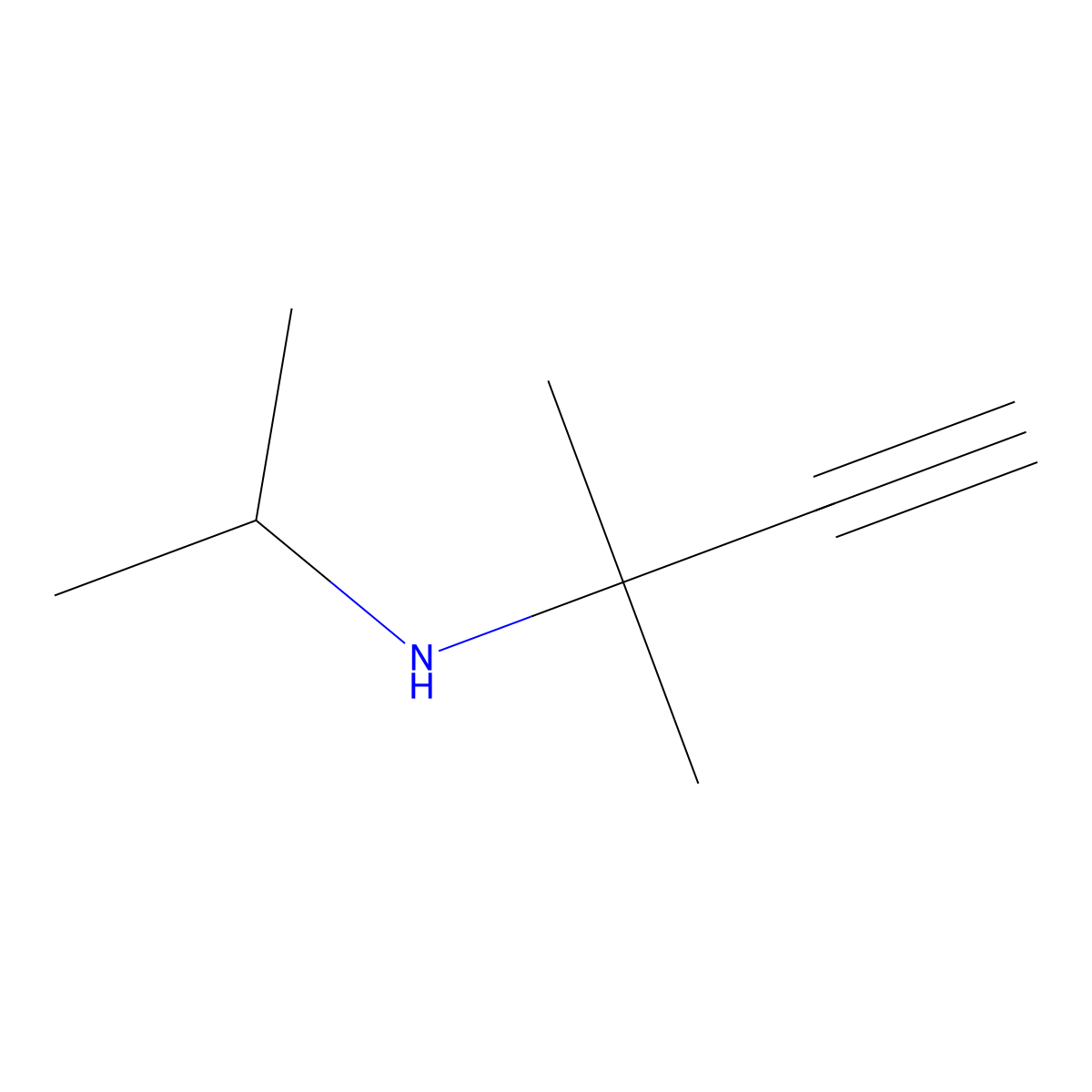 (2-Methylbut-3-yn-2-yl)(propan-2-yl)amine molecular structure, CAS 1189-86-2