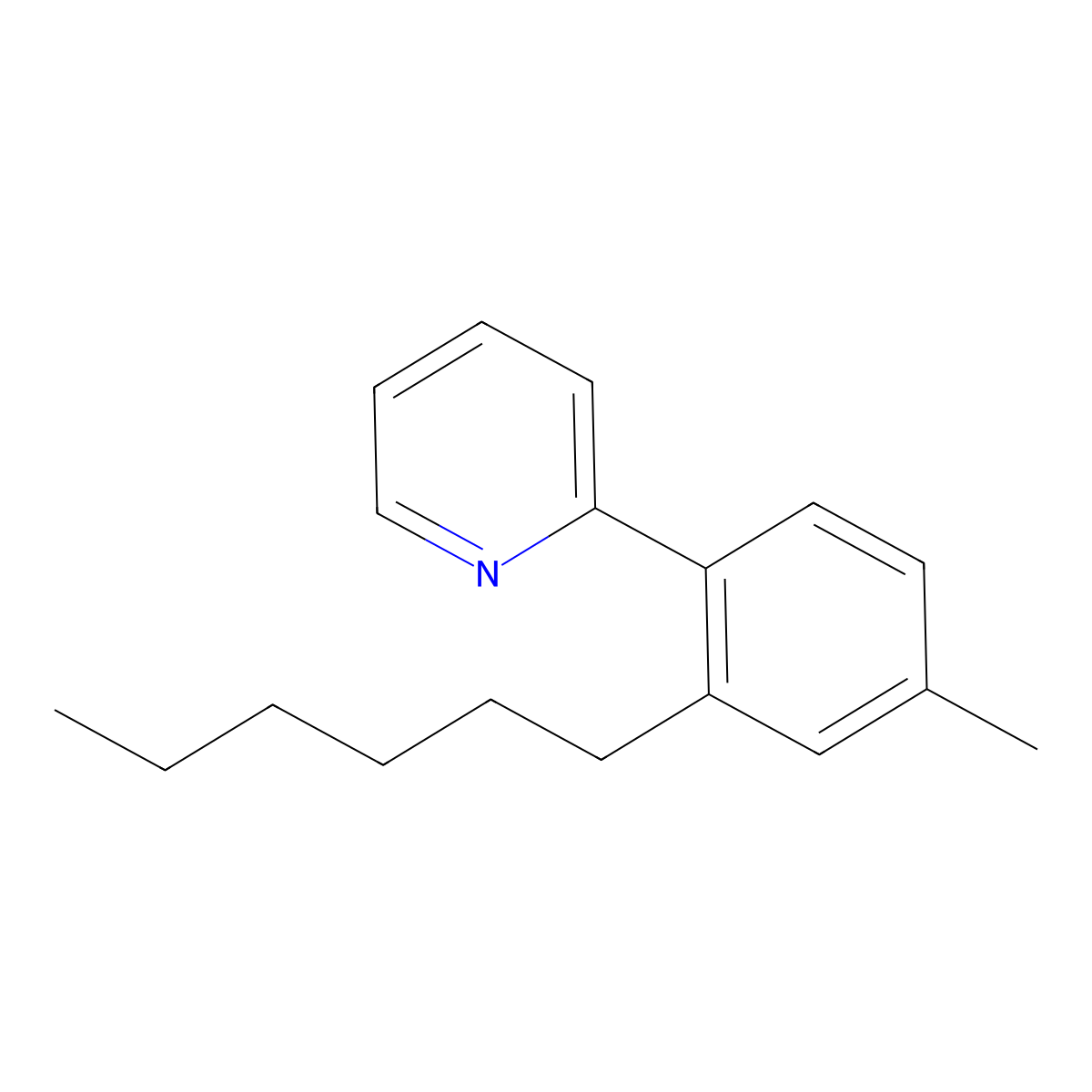 2-(2-n-Hexyl-4-methylphenyl)pyridine molecular structure, CAS 1189041-11-9