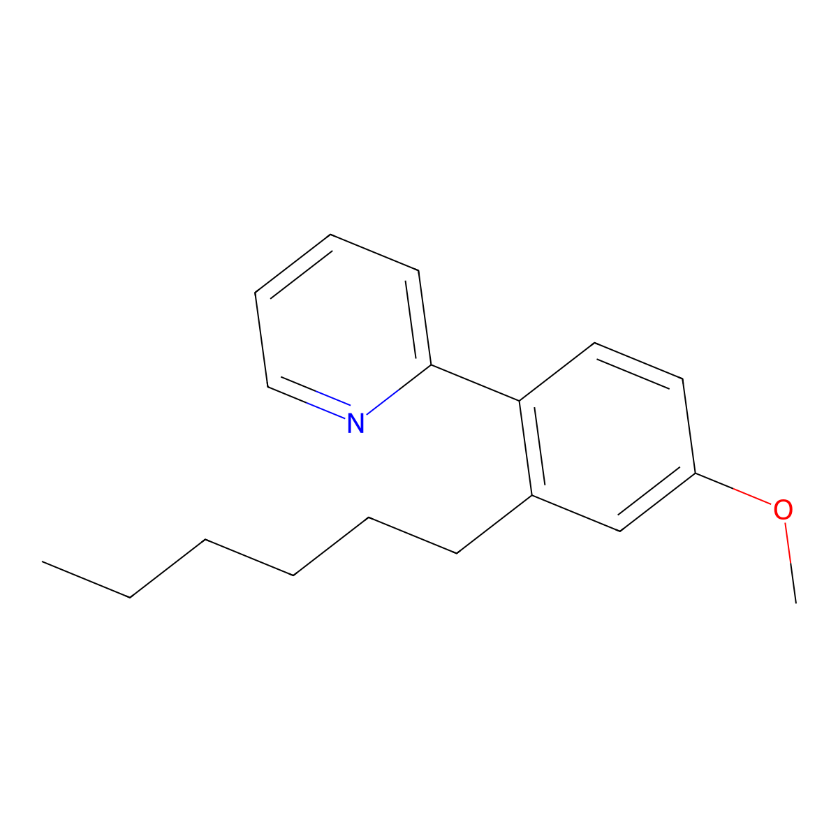 2-(2-Hexyl-4-methoxyphenyl)pyridine molecular structure, CAS 1189041-12-0