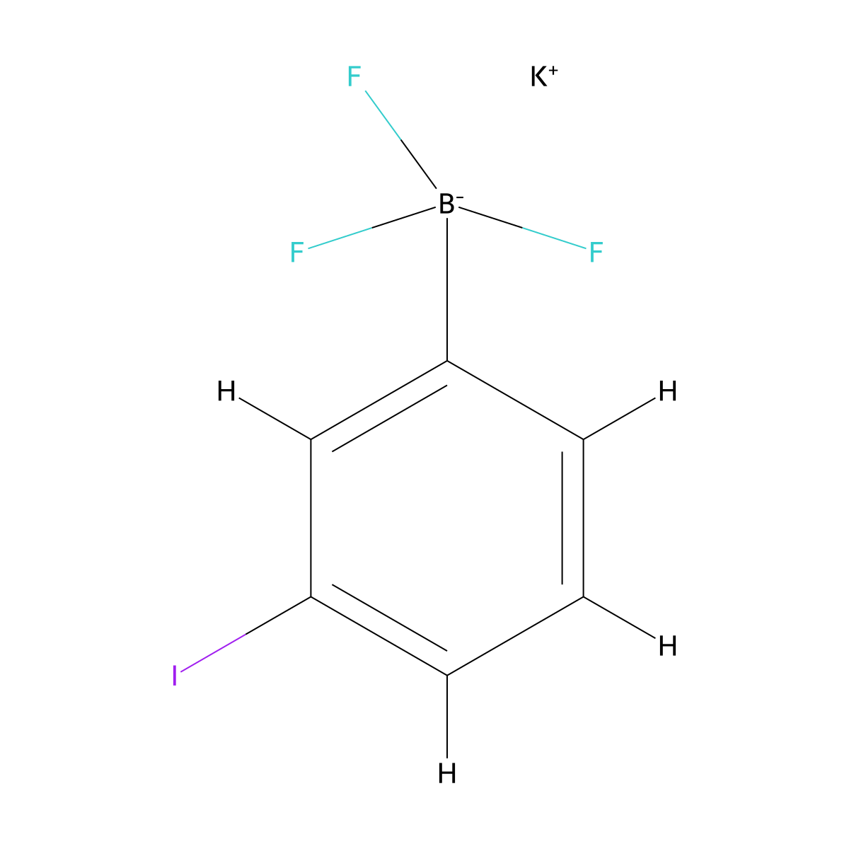 Potassium 3-iodophenyltrifluoroborate molecular structure, CAS 1189097-36-6