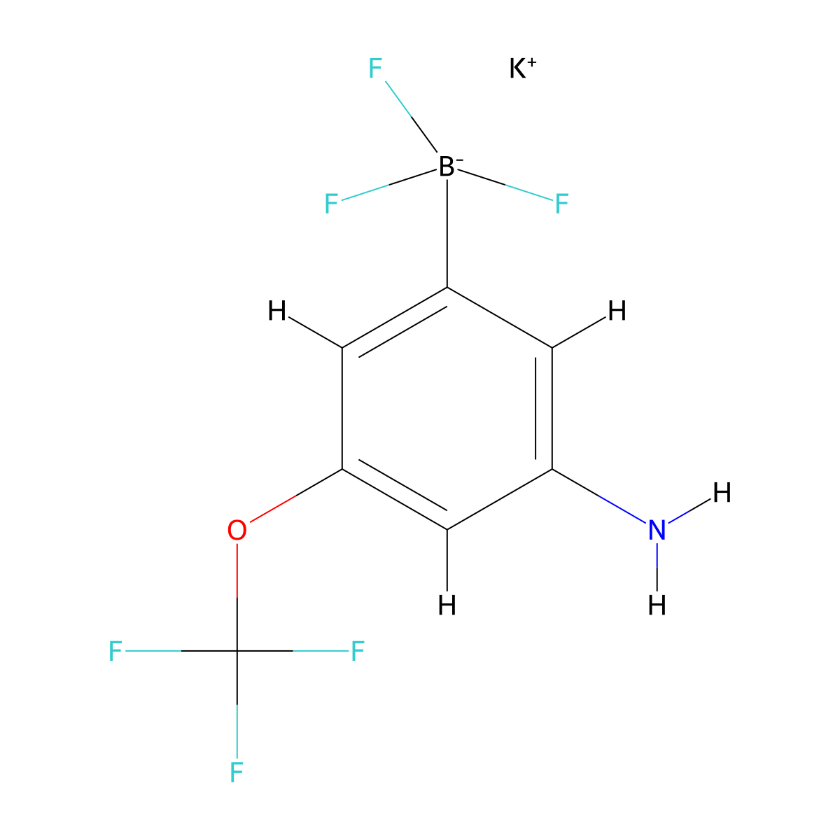 Potassium [3-amino-5-(trifluoromethoxy)phenyl]trifluoroboranuide molecular structure, CAS 1189097-57-1