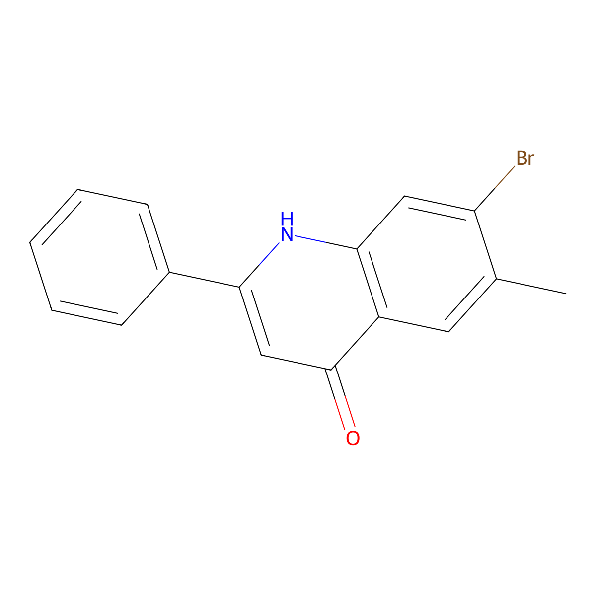 7-Bromo-6-methyl-2-phenylquinoline-4-ol molecular structure, CAS 1189105-49-4