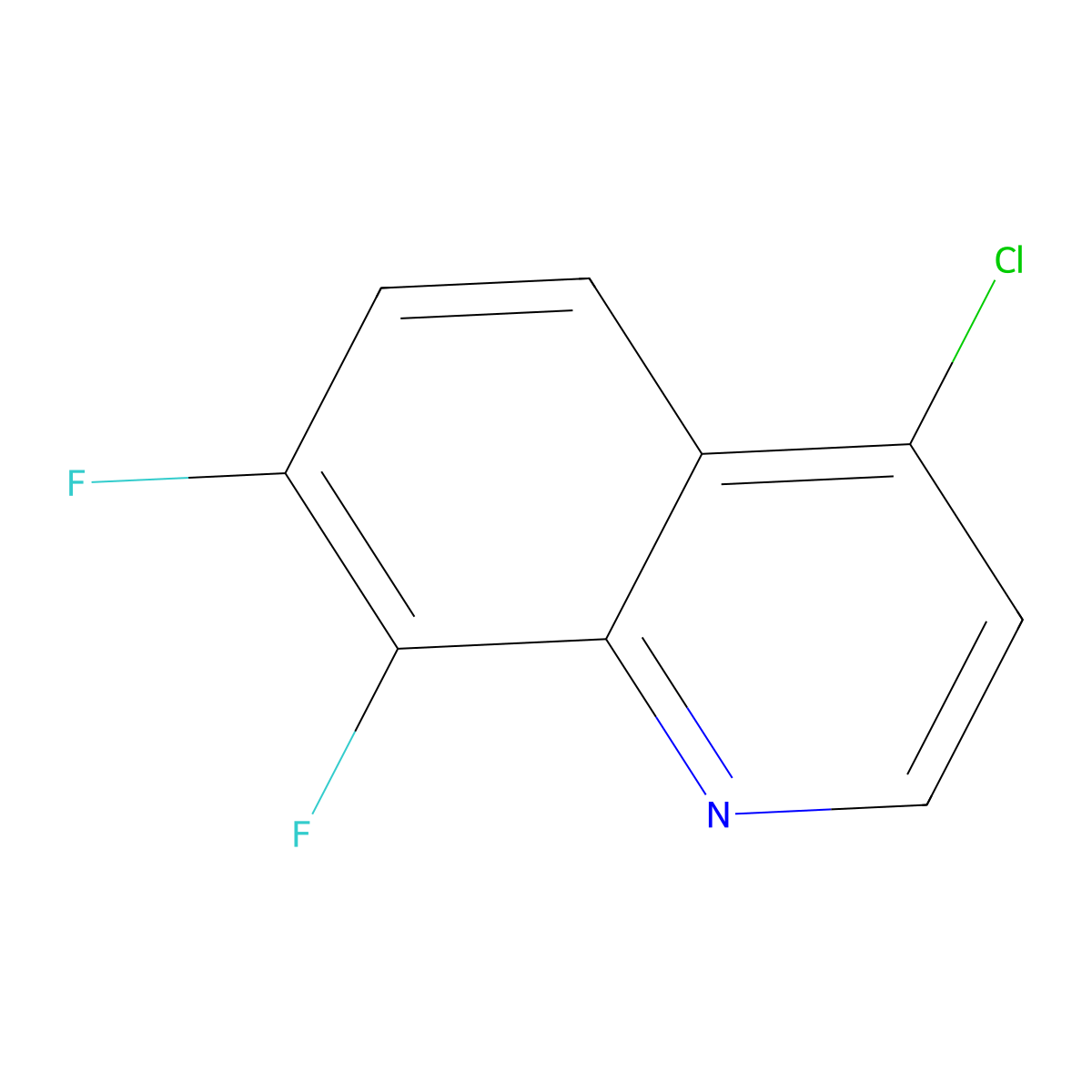 4-Chloro-7,8-difluoroquinoline molecular structure, CAS 1189105-64-3