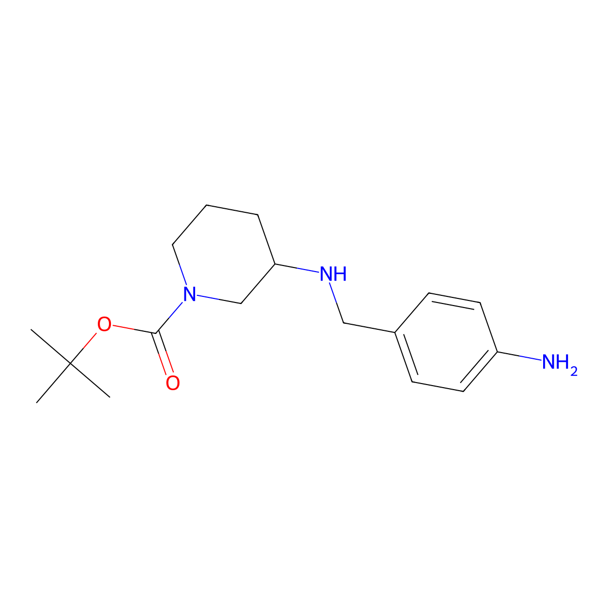 3-(4-Aminobenzylamino)-piperidine-1-carboxylic acid tert-butyl ester molecular structure, CAS 1189105-72-3