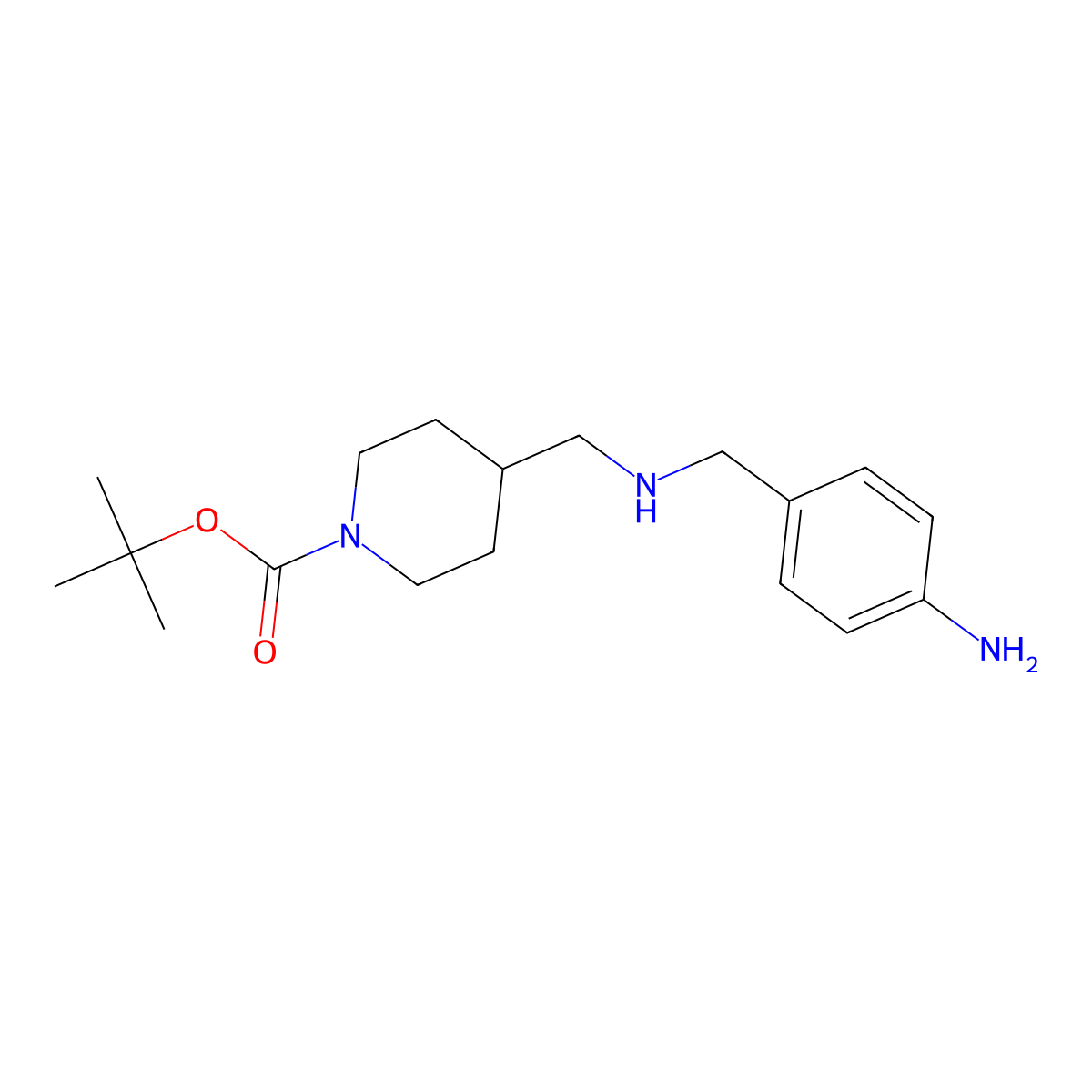 4-[(4-Amino-benzylamino)-methyl]-piperidine-1-carboxylic acid tert-butyl ester molecular structure, CAS 1189105-85-8