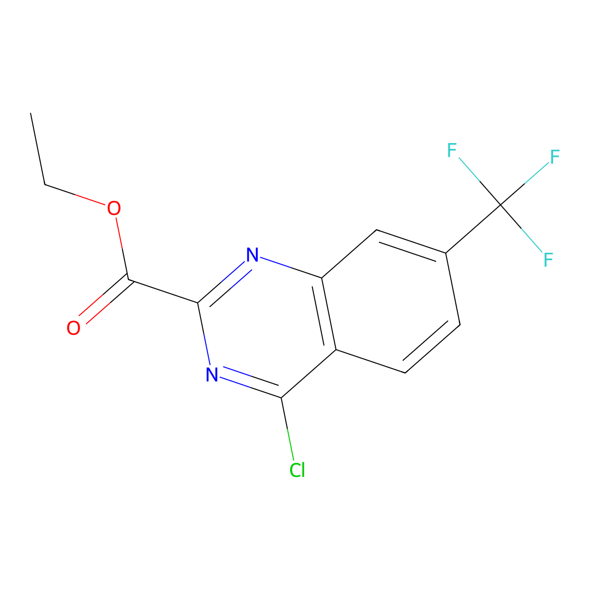 Ethyl 4-chloro-7-(trifluoromethyl)quinazoline-2-carboxylate molecular structure, CAS 1189106-05-5