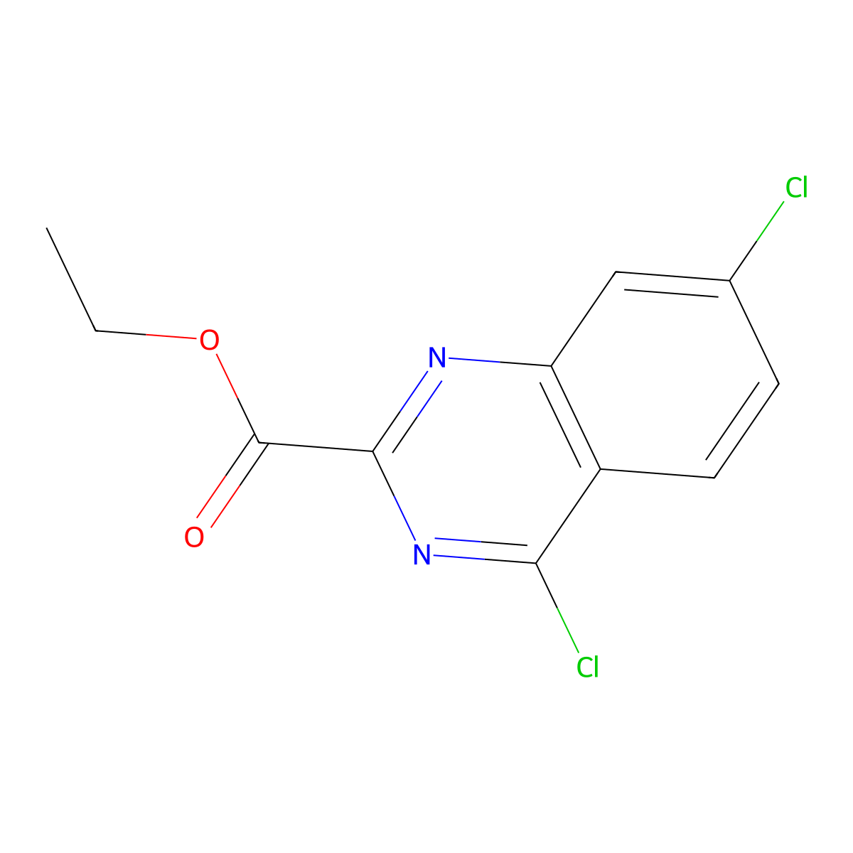 Ethyl 4,7-dichloroquinazoline-2-carboxylate molecular structure, CAS 1189106-09-9