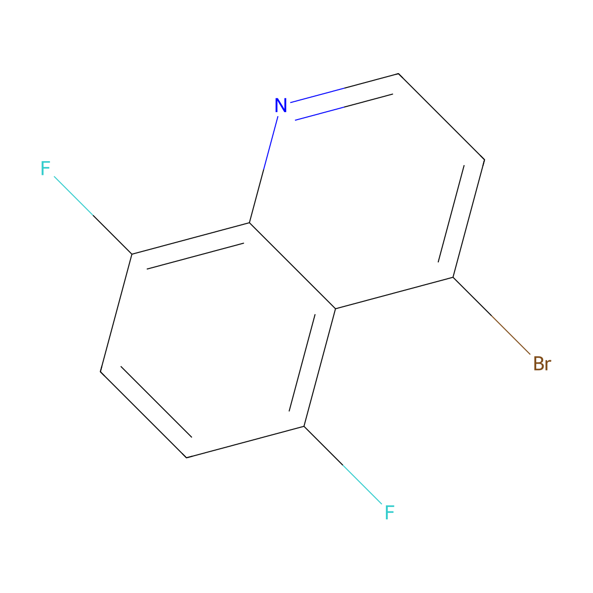 4-Bromo-5,8-difluoroquinoline molecular structure, CAS 1189106-41-9