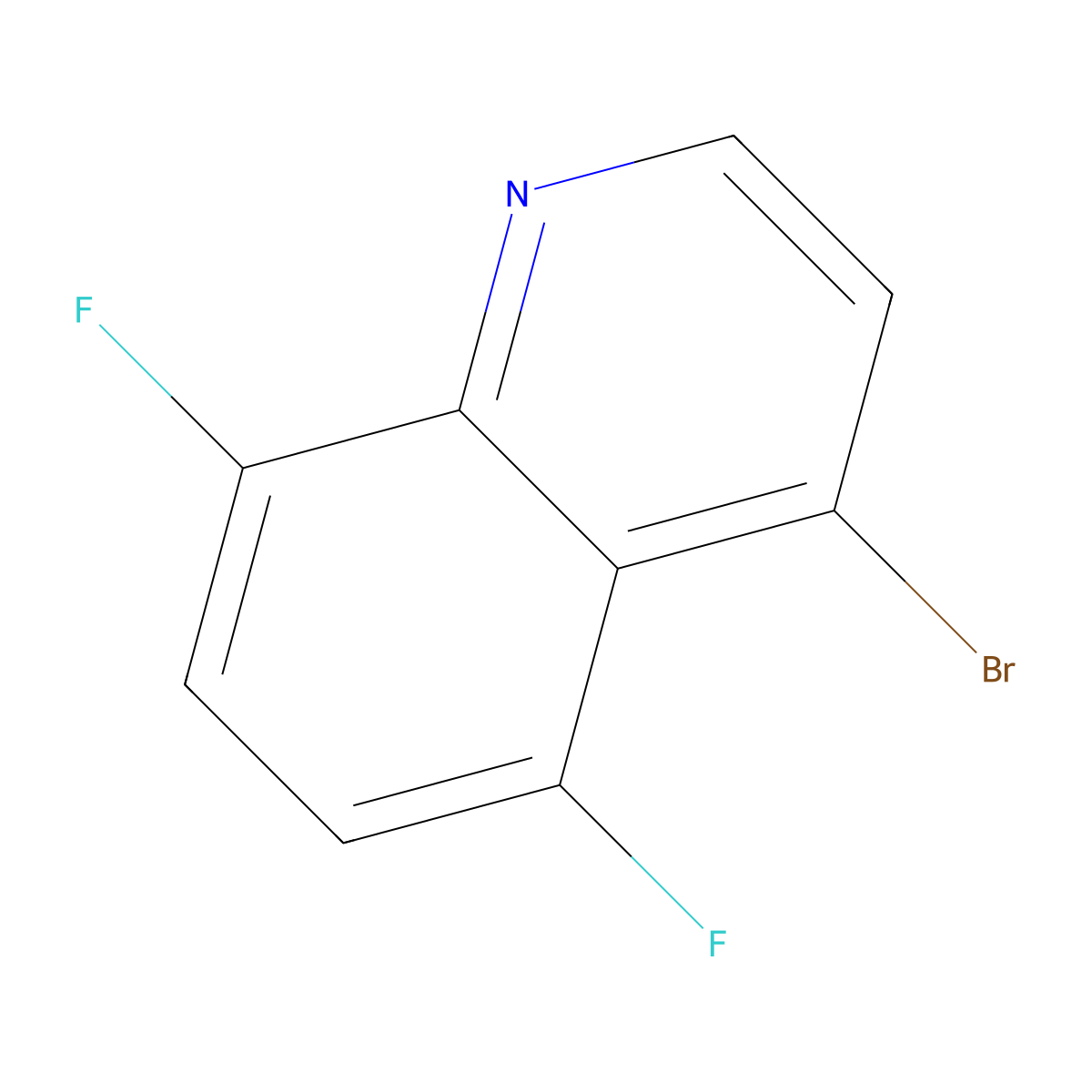 4-Bromo-5,8-difluoroquinoline molecular structure, CAS 1189106-41-9