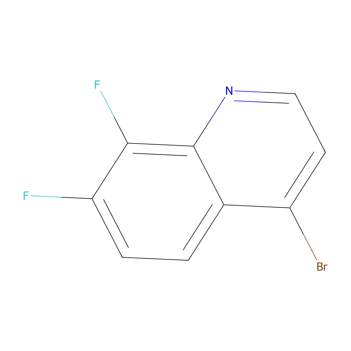 4-Bromo-7,8-Difluoroquinoline molecular structure, CAS 1189106-43-1