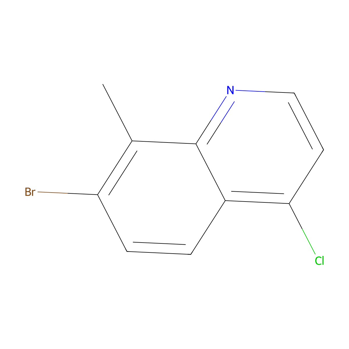7-Bromo-4-chloro-8-methylquinoline molecular structure, CAS 1189106-50-0