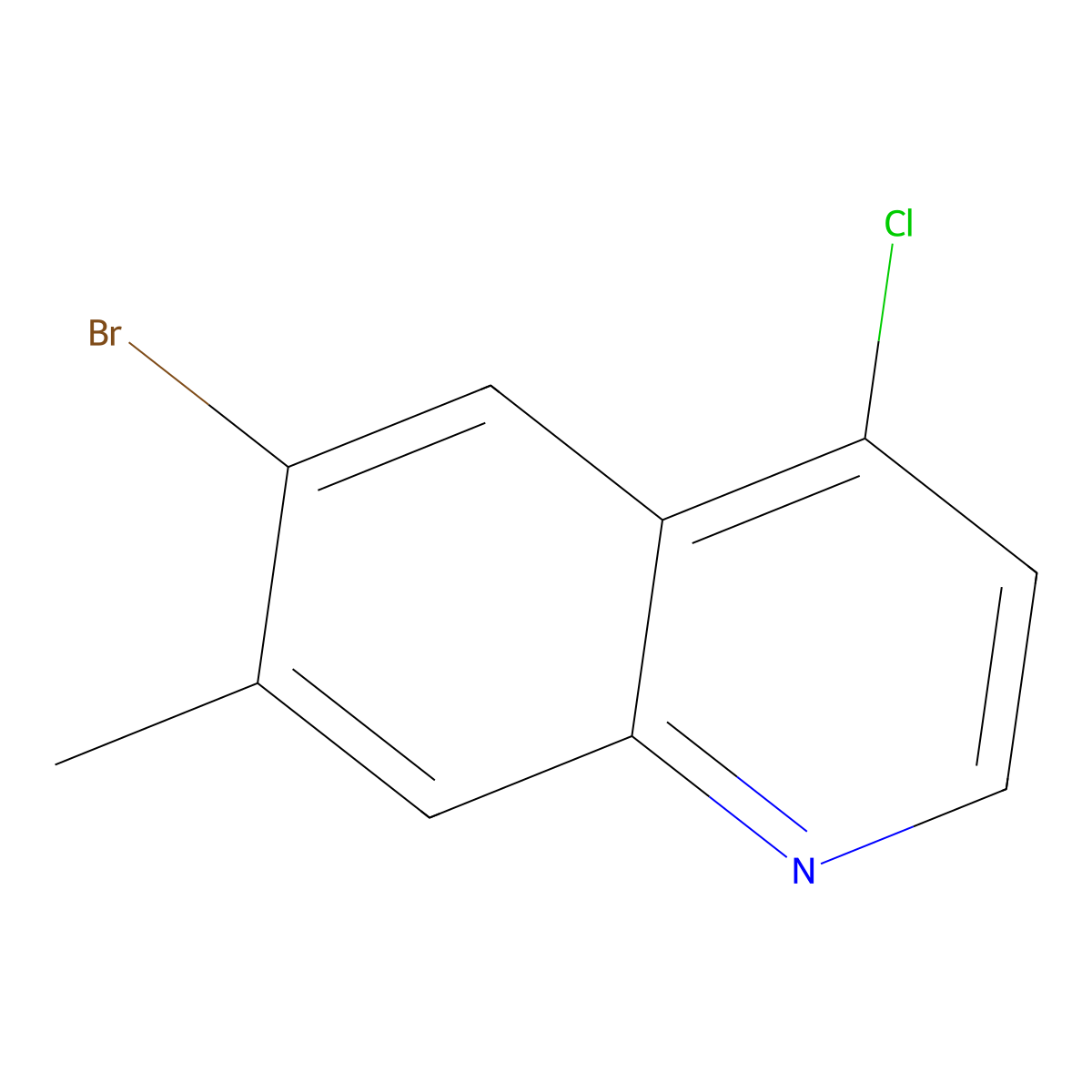 6-Bromo-4-chloro-7-methylquinoline molecular structure, CAS 1189106-57-7
