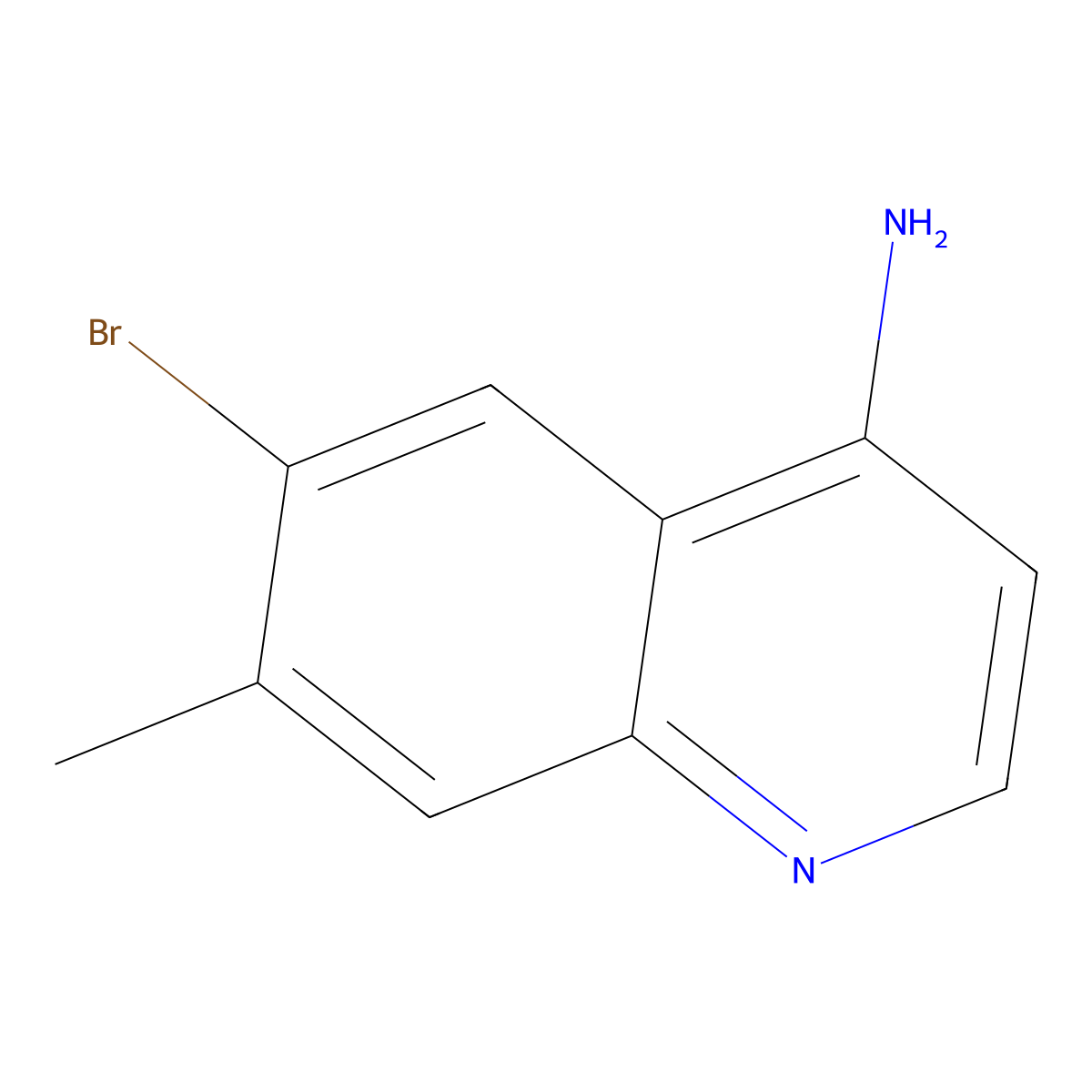 4-Amino-6-bromo-7-methylquinoline molecular structure, CAS 1189106-59-9