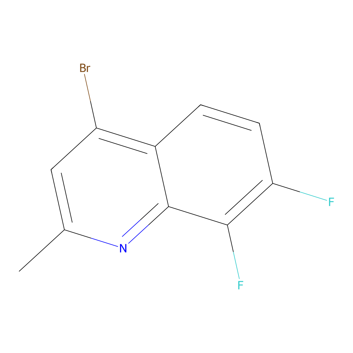 4-Bromo-7,8-difluoro-2-methylquinoline molecular structure, CAS 1189106-60-2