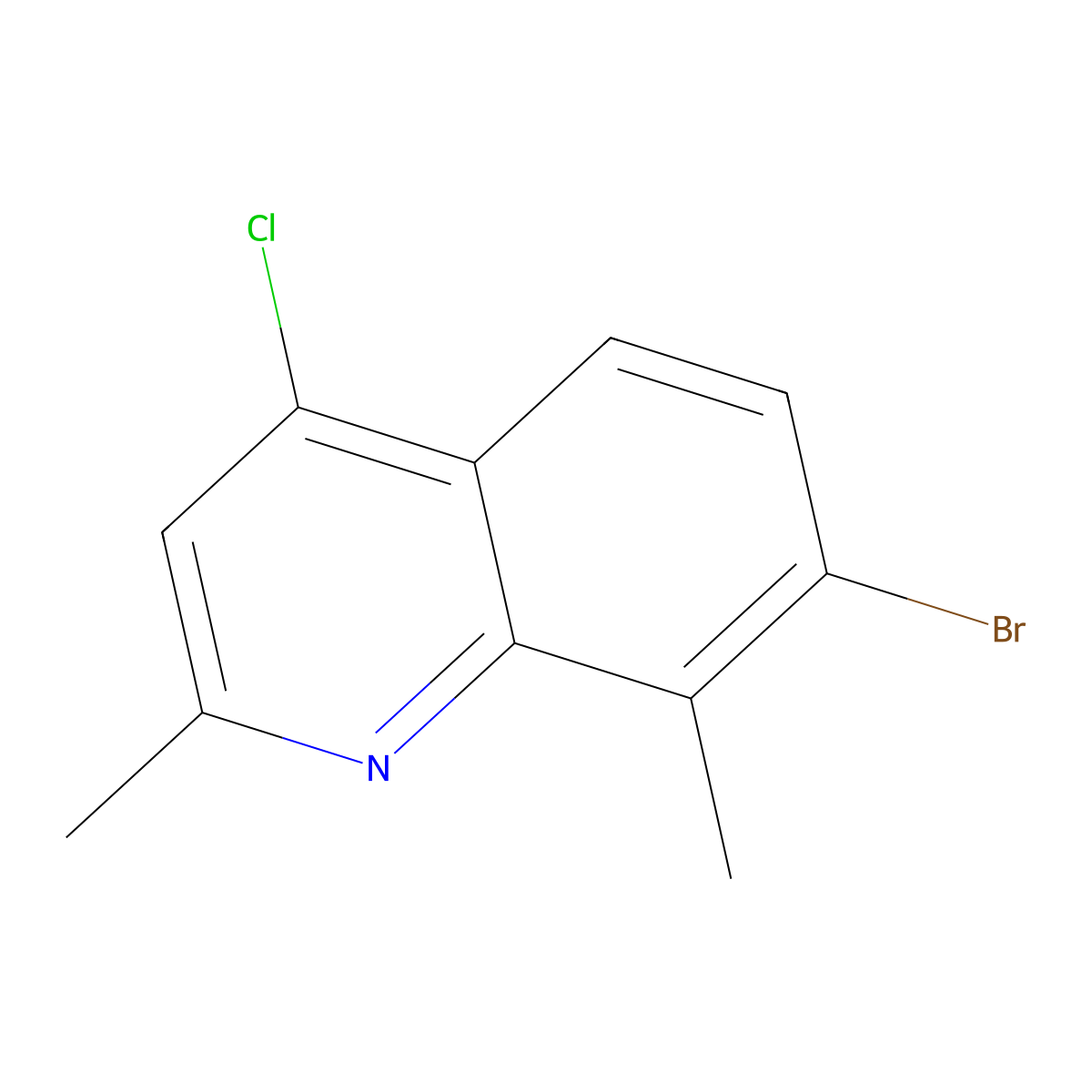 7-Bromo-4-chloro-2,8-dimethylquinoline molecular structure, CAS 1189106-62-4