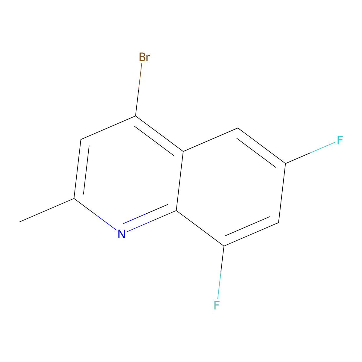 4-Bromo-6,8-difluoro-2-methylquinoline molecular structure, CAS 1189106-86-2