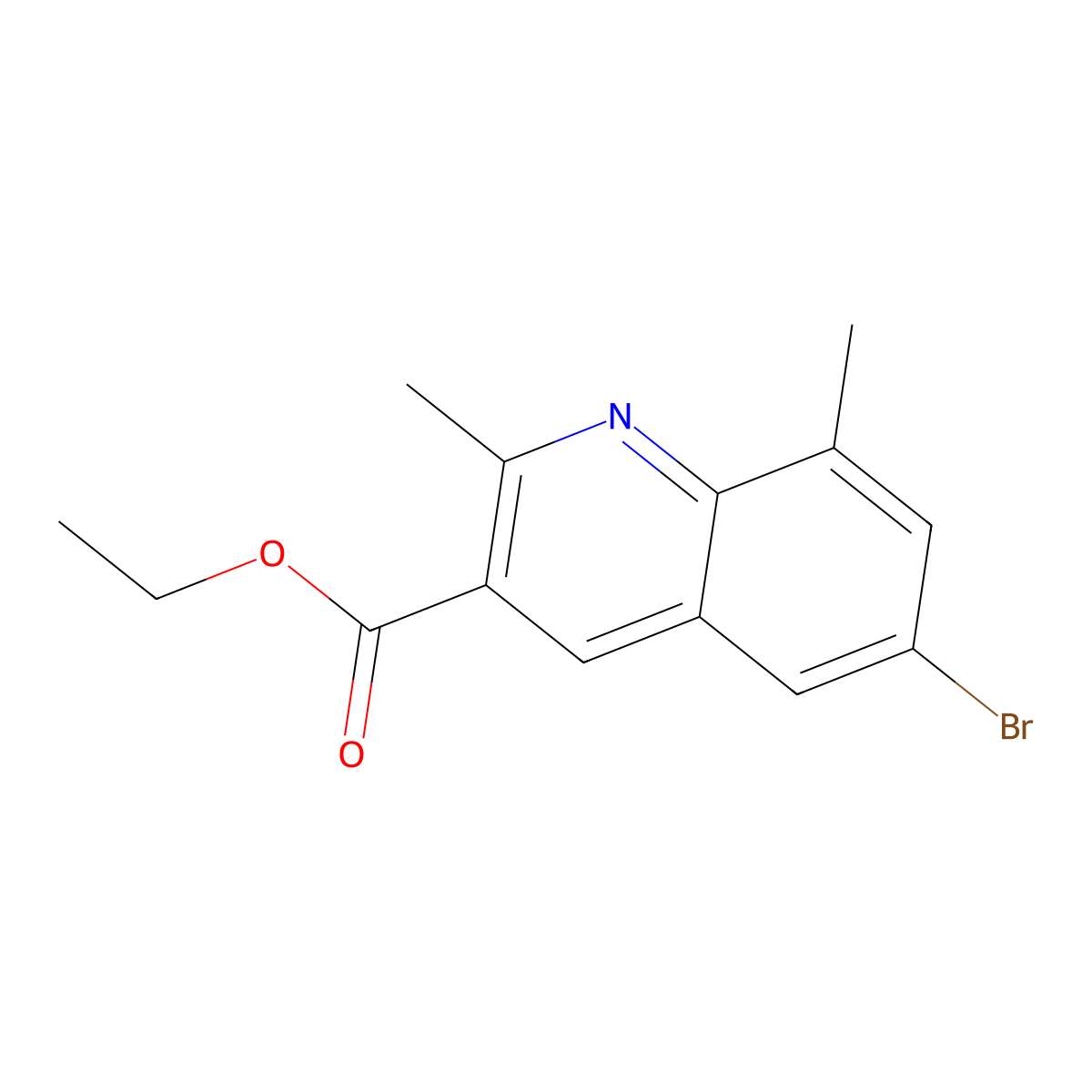 6-Bromo-2,8-dimethylquinoline-3-carboxylic acid ethyl ester molecular structure, CAS 1189106-89-5