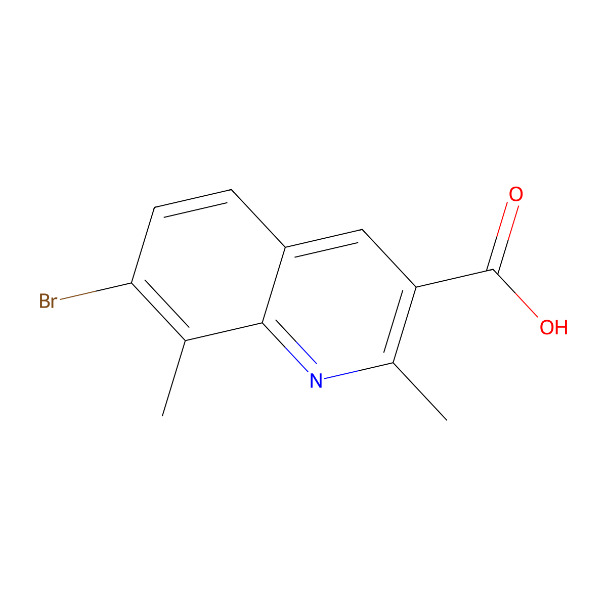 7-Bromo-2,8-dimethylquinoline-3-carboxylic acid molecular structure, CAS 1189106-92-0