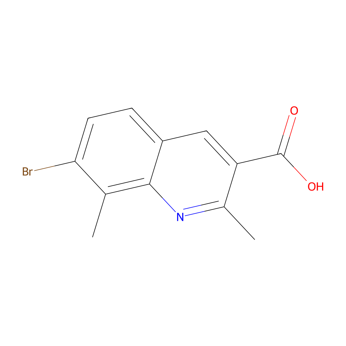 7-Bromo-2,8-dimethylquinoline-3-carboxylic acid molecular structure, CAS 1189106-92-0