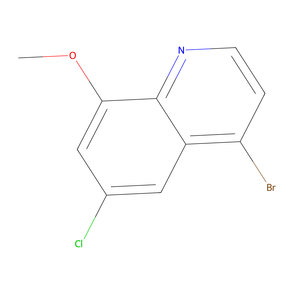 4-Bromo-6-chloro-8-methoxyquinoline molecular structure, CAS 1189107-33-2