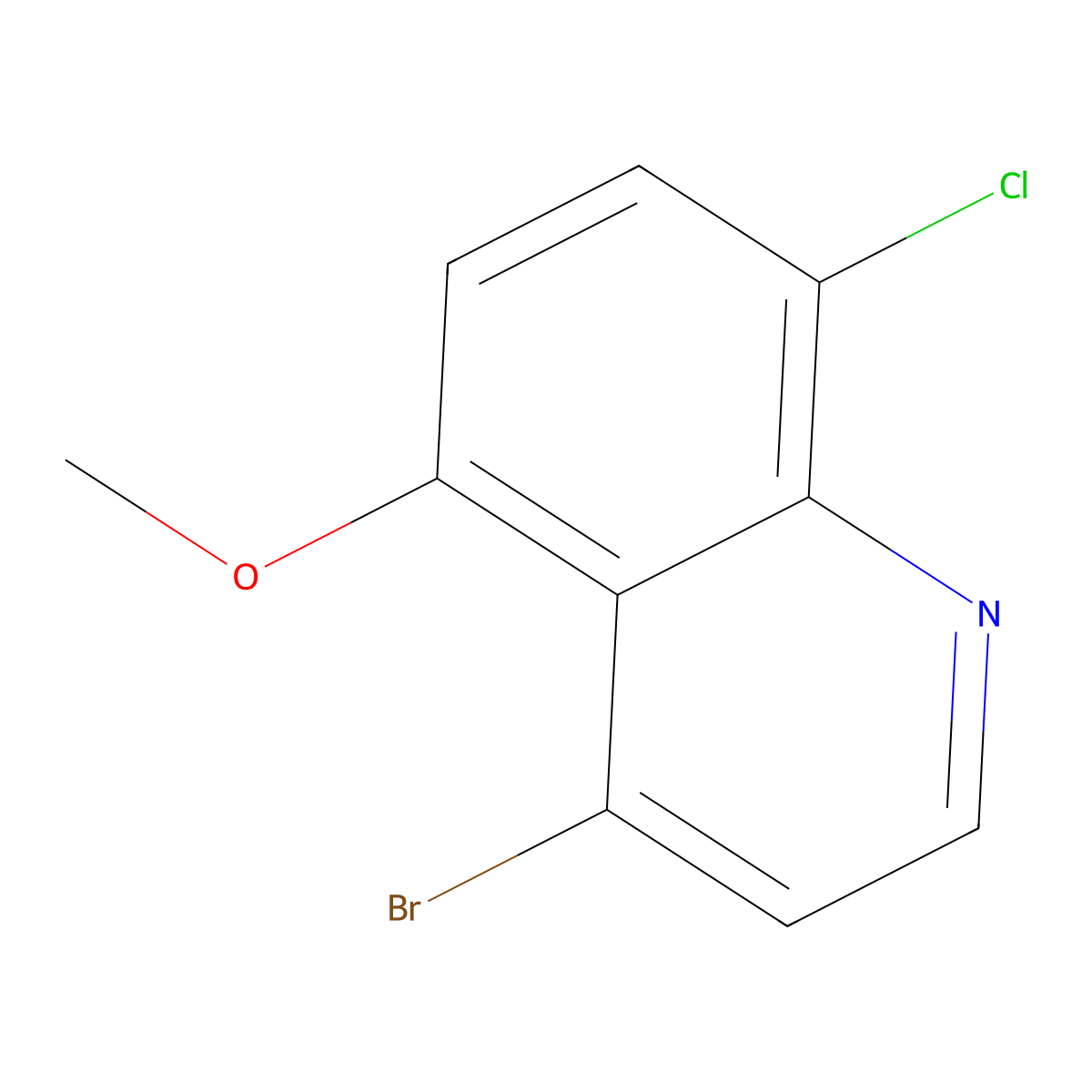 4-Bromo-8-chloro-5-methoxyquinoline molecular structure, CAS 1189107-37-6