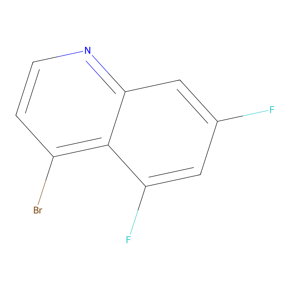 4-Bromo-5,7-difluoroquinoline molecular structure, CAS 1189107-48-9