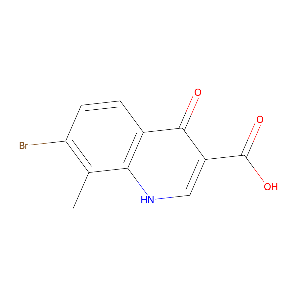 7-Bromo-4-hydroxy-8-methylquinoline-3-carboxylic acid molecular structure, CAS 1189107-54-7