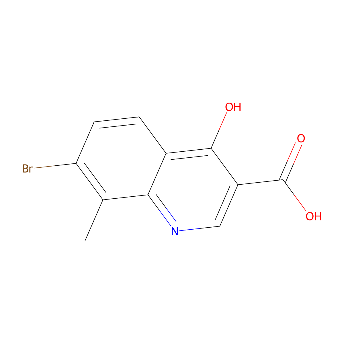 7-Bromo-4-hydroxy-8-methylquinoline-3-carboxylic acid molecular structure, CAS 1189107-54-7