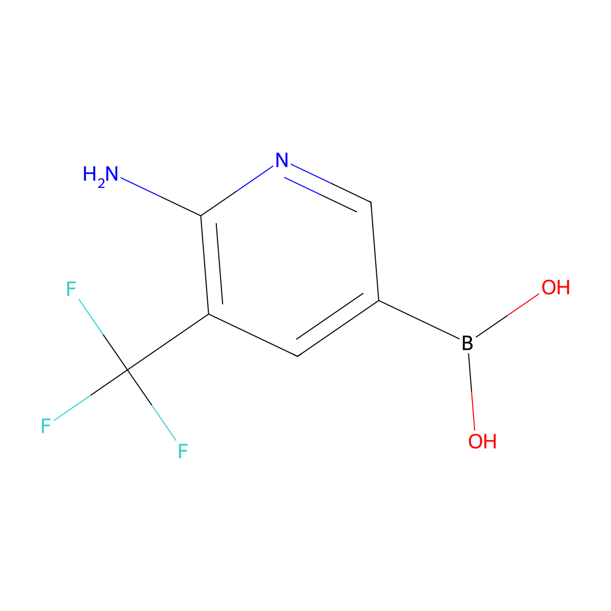 (6-Amino-5-(trifluoromethyl)pyridin-3-yl)boronic acid molecular structure, CAS 1189126-37-1
