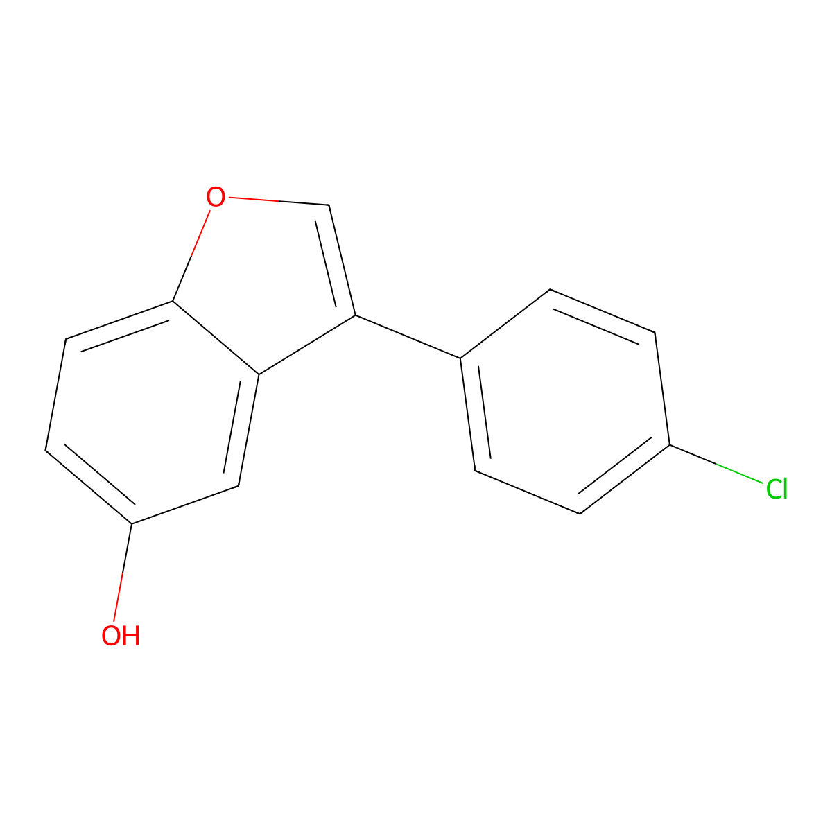 3-(4-Chlorophenyl)-1-benzofuran-5-ol molecular structure, CAS 1189144-63-5