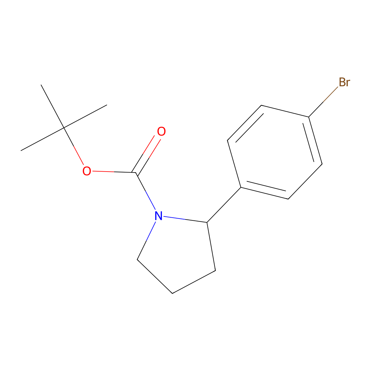(R)-tert-Butyl 2-(4-bromophenyl)pyrrolidine-1-carboxylate molecular structure, CAS 1189154-01-5