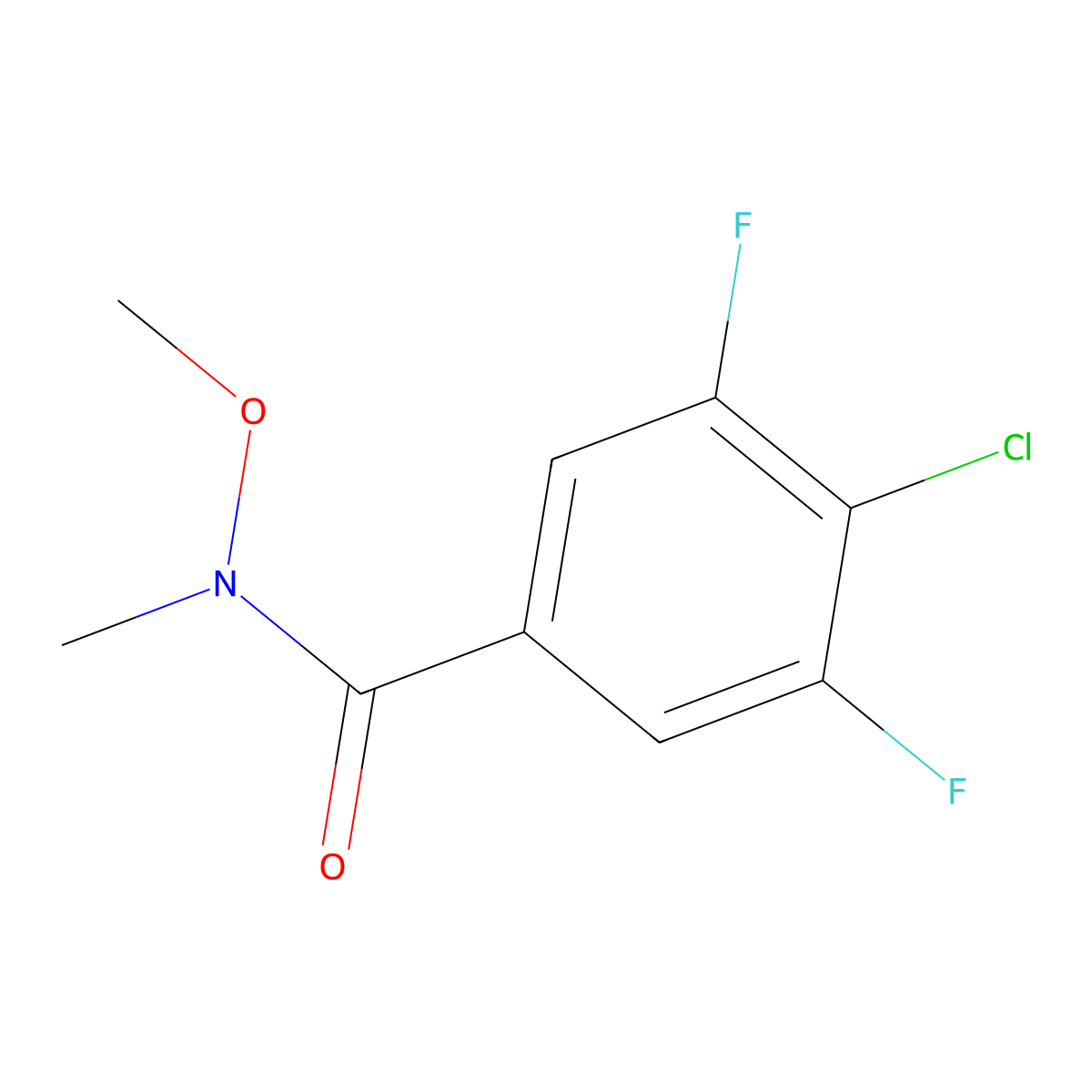 4-chloro-3,5-difluoro-N-methoxy-N-methylbenzamide molecular structure, CAS 1189175-80-1