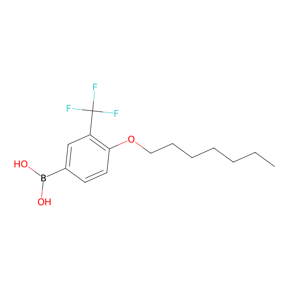 (4-Heptyloxy-3-trifluoromethylphenyl)boronic acid molecular structure, CAS 1189188-66-6