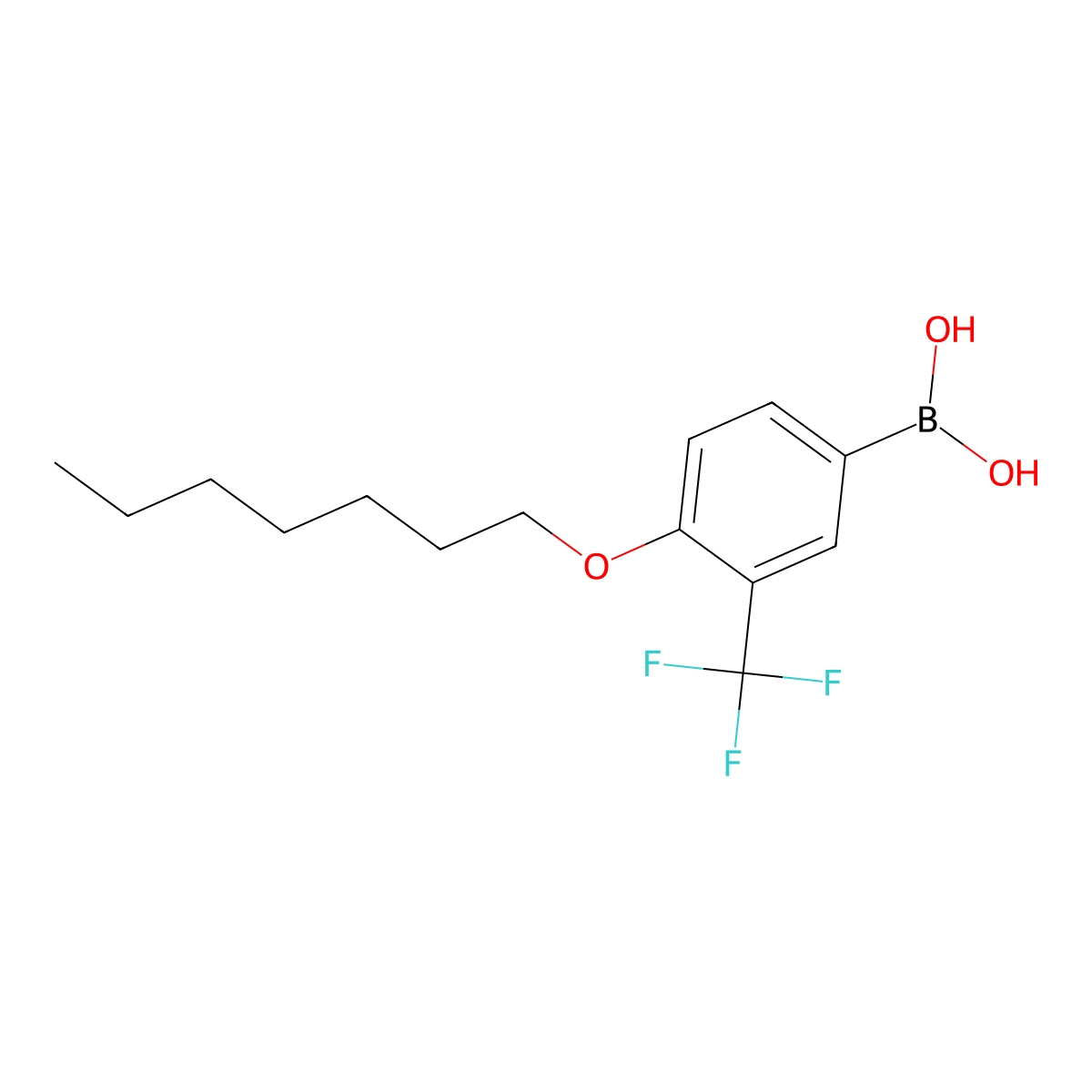 (4-Heptyloxy-3-trifluoromethylphenyl)boronic acid molecular structure, CAS 1189188-66-6