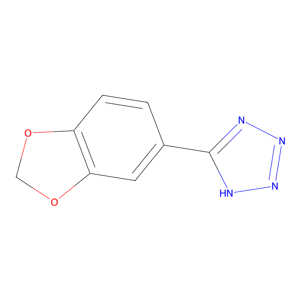 5-(1,3-benzodioxol-5-yl)-1H-tetrazole molecular structure, CAS 118923-32-3