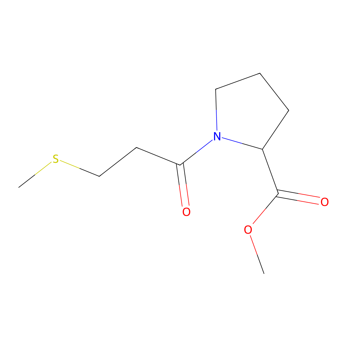 Methyl 1-[3-(methylsulfanyl)propanoyl]pyrrolidine-2-carboxylate molecular structure, CAS 1189239-24-4