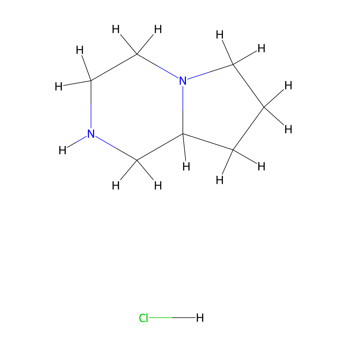 Octahydropyrrolo[1,2-a]pyrazine hydrochloride molecular structure, CAS 118926-48-0