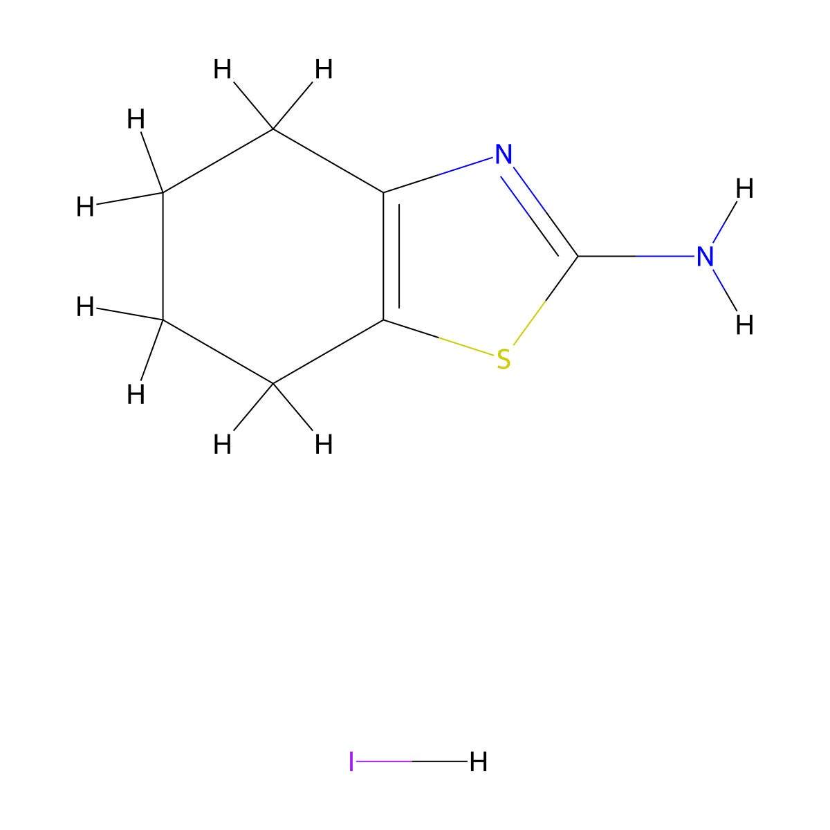 4,5,6,7-Tetrahydro-1,3-benzothiazol-2-amine hydroiodide molecular structure, CAS 118926-63-9