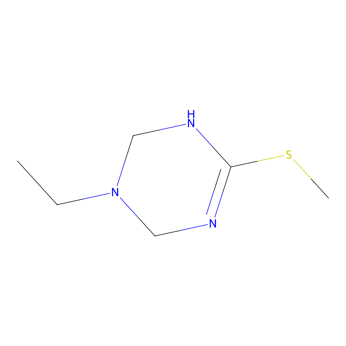 3-ethyl-6-methylsulfanyl-2,4-dihydro-1H-1,3,5-triazine molecular structure, CAS 1189289-64-2