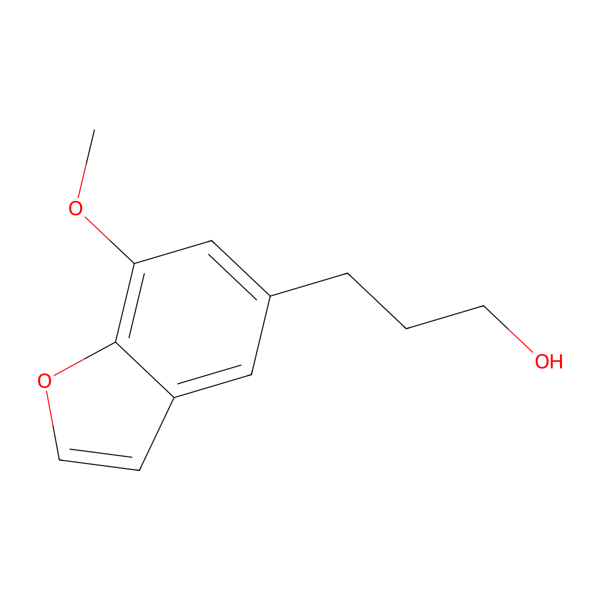 5-(3-Hydroxypropyl)-7-methoxybenzofuran molecular structure, CAS 118930-92-0
