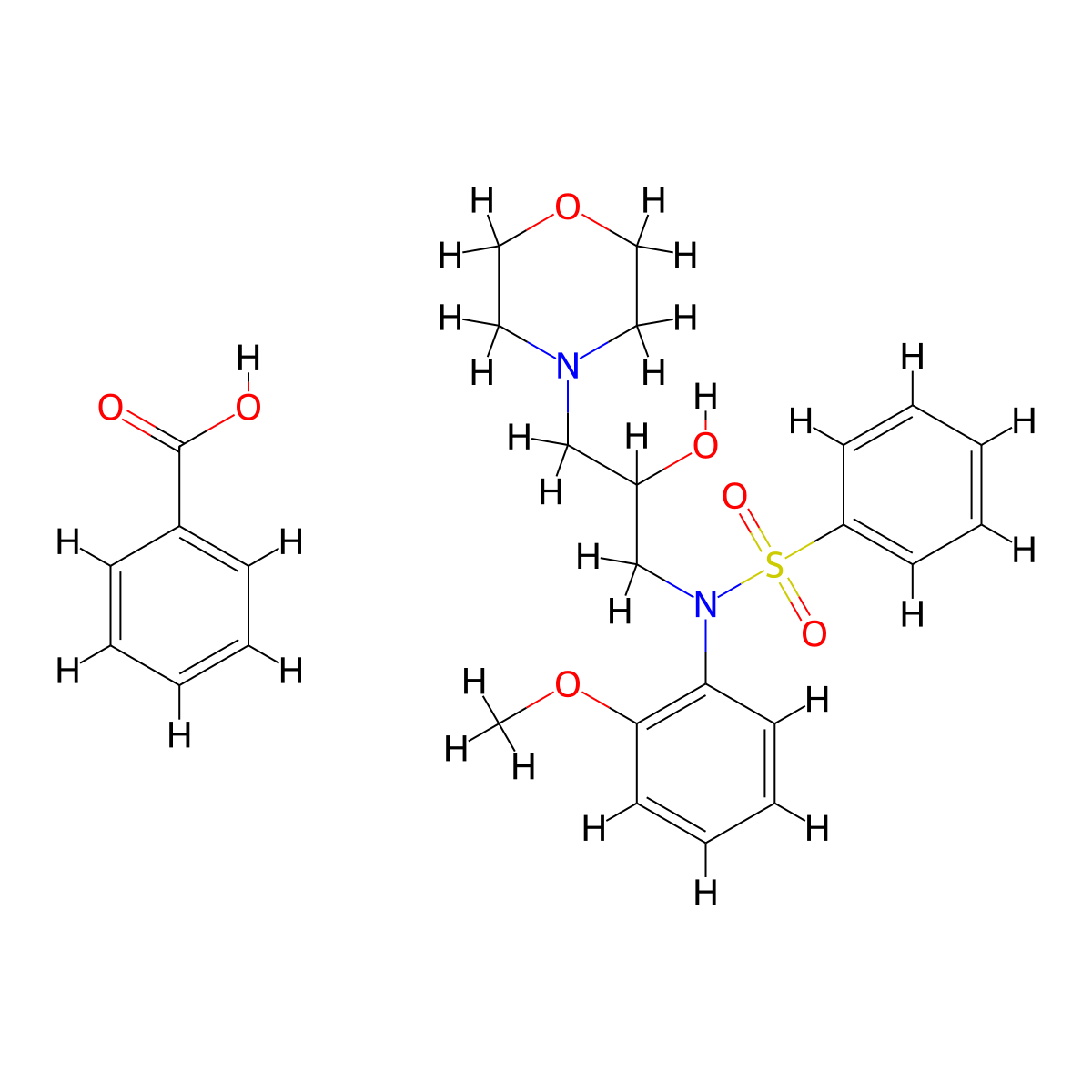 N-(2-hydroxy-3-morpholinopropyl)-N-(2-methoxyphenyl)benzenesulfonamide benzoate molecular structure, CAS 1189308-60-8