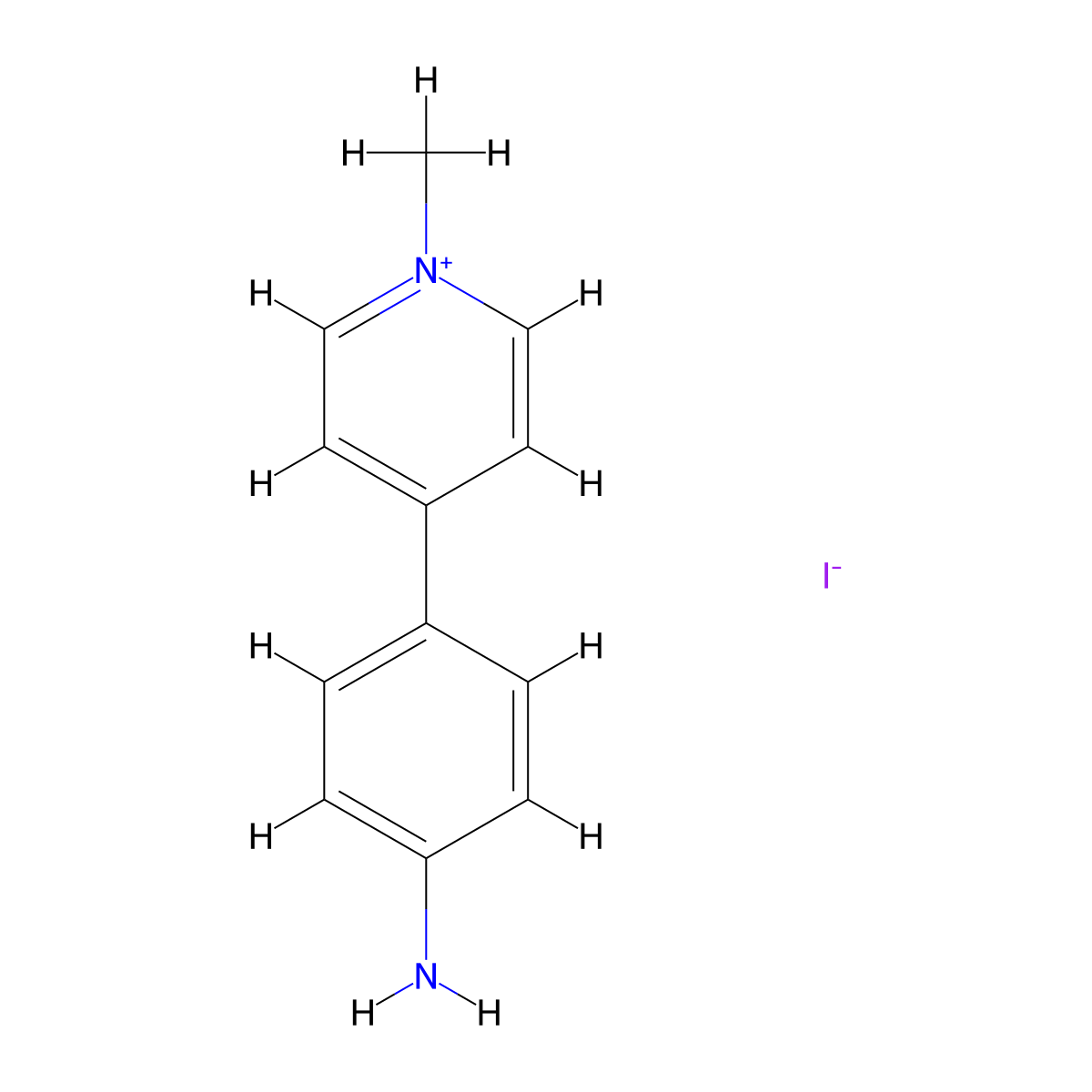 4-(4-Aminophenyl)-1-methylpyridin-1-ium iodide molecular structure, CAS 118931-23-0
