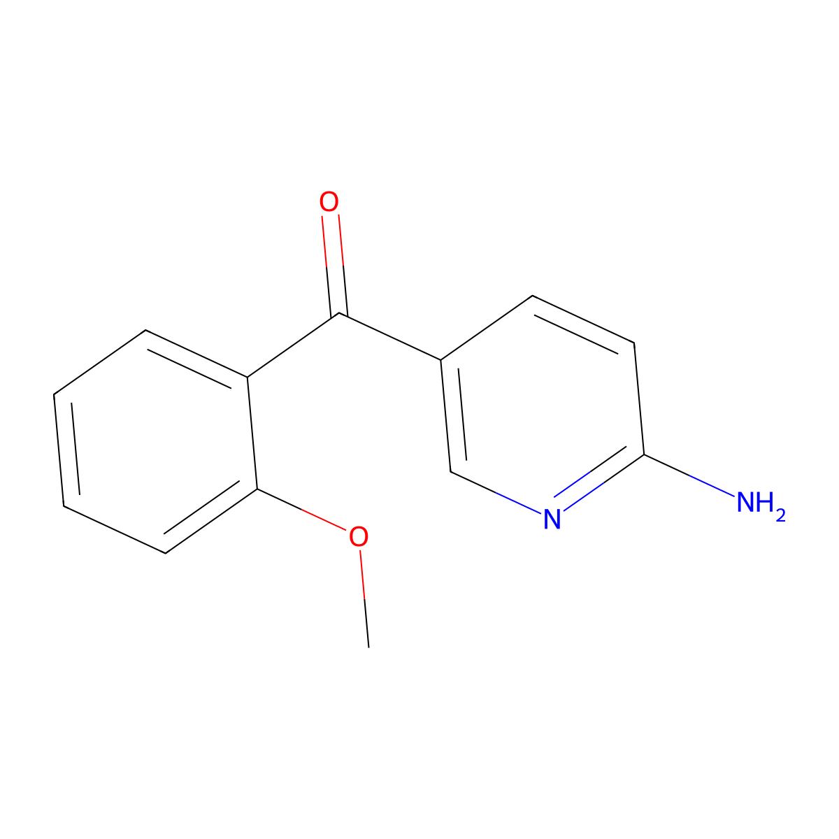 (6-Aminopyridin-3-yl)(2-methoxyphenyl)methanone molecular structure, CAS 1189327-30-7
