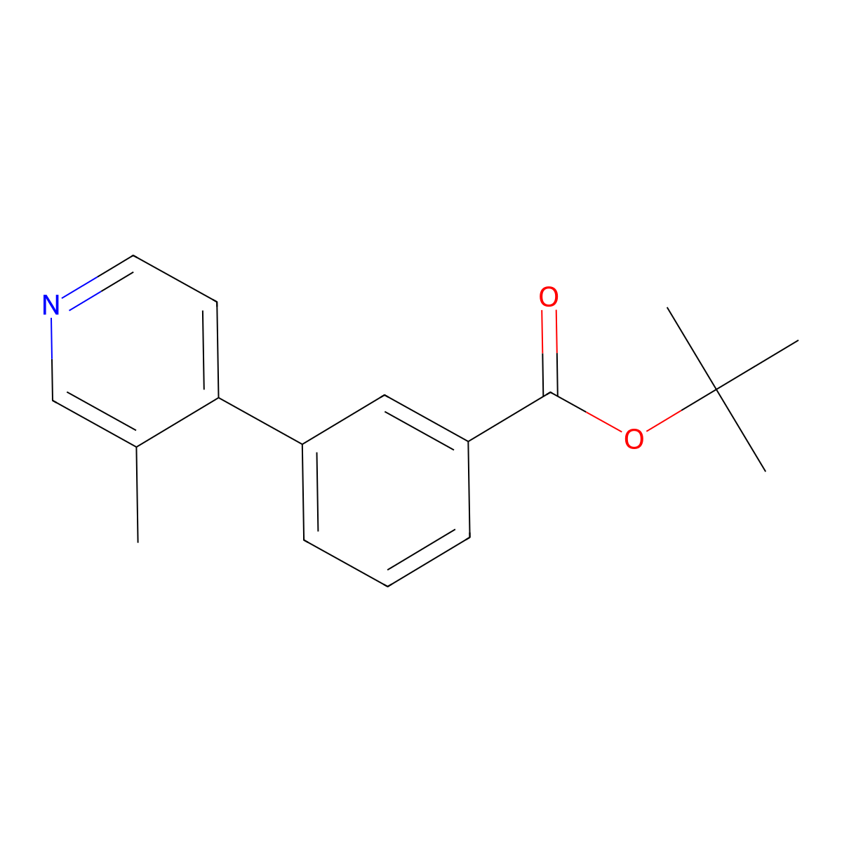 Tert-butyl 3-(3-methylpyridin-4-yl)benzoate molecular structure, CAS 1189328-78-6