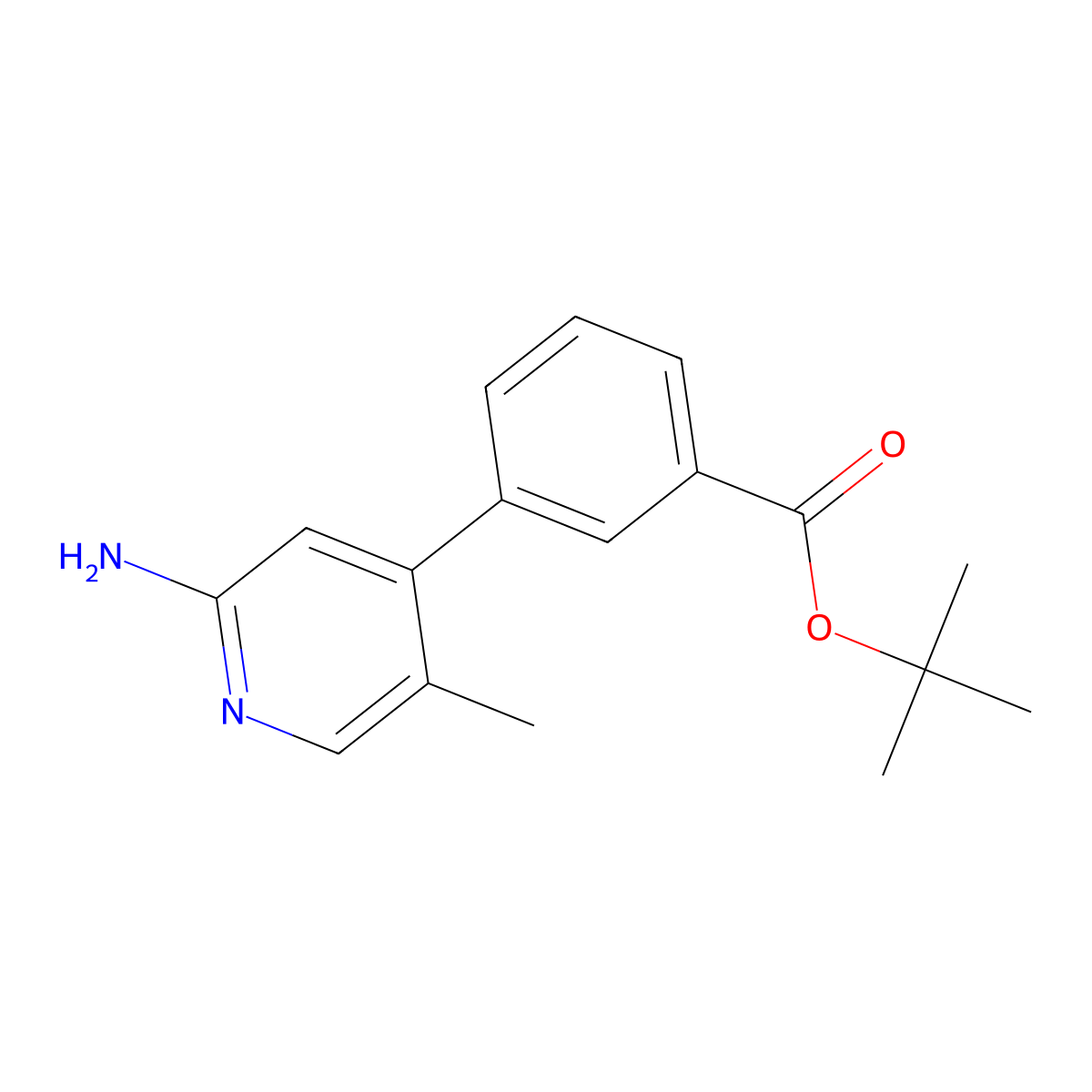 Tert-butyl 3-(2-amino-5-methylpyridin-4-yl)benzoate molecular structure, CAS 1189328-80-0