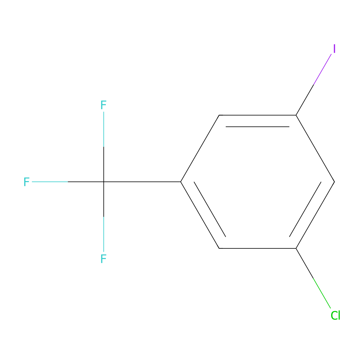 1-Chloro-3-iodo-5-(trifluoromethyl)benzene molecular structure, CAS 1189352-83-7