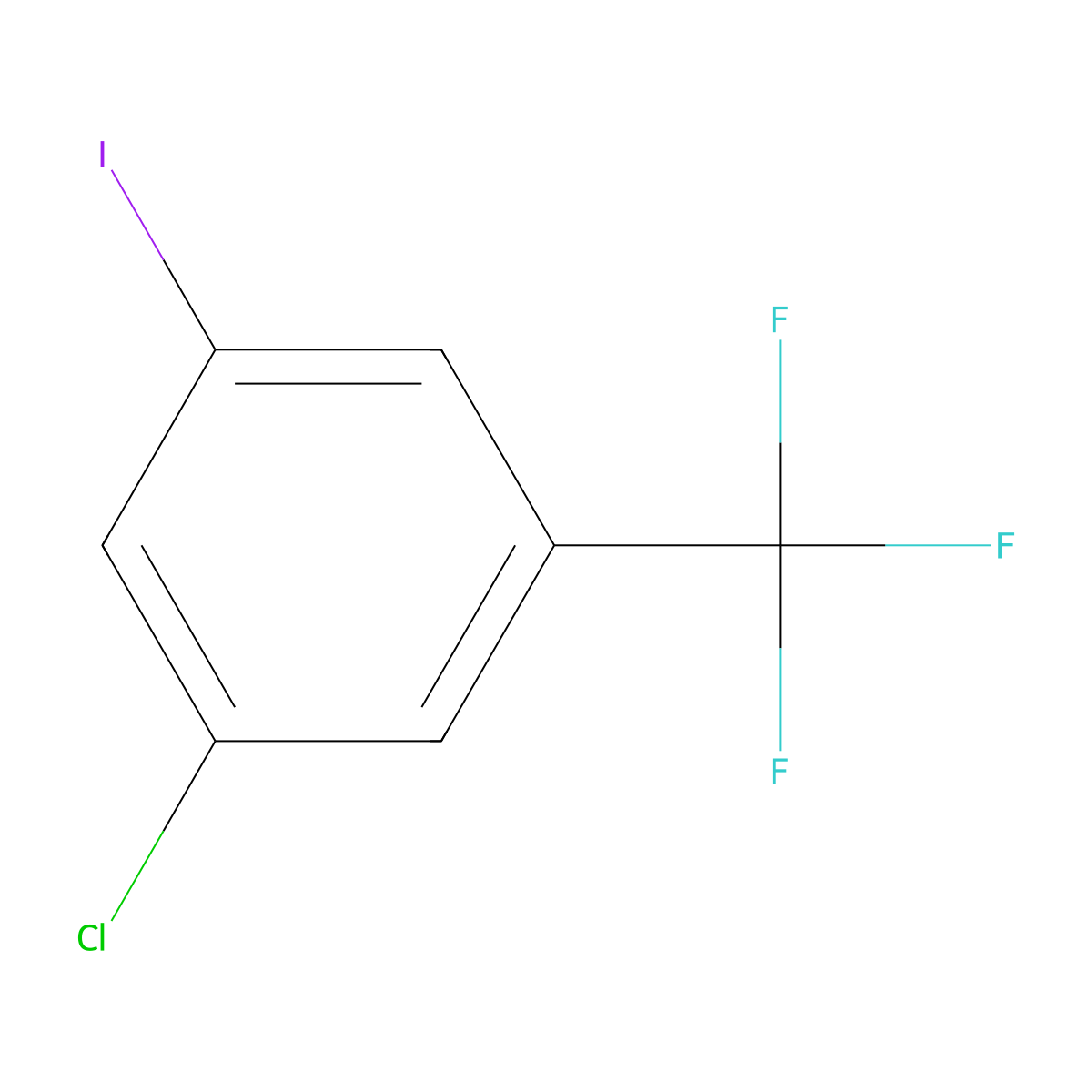 1-Chloro-3-iodo-5-(trifluoromethyl)benzene molecular structure, CAS 1189352-83-7