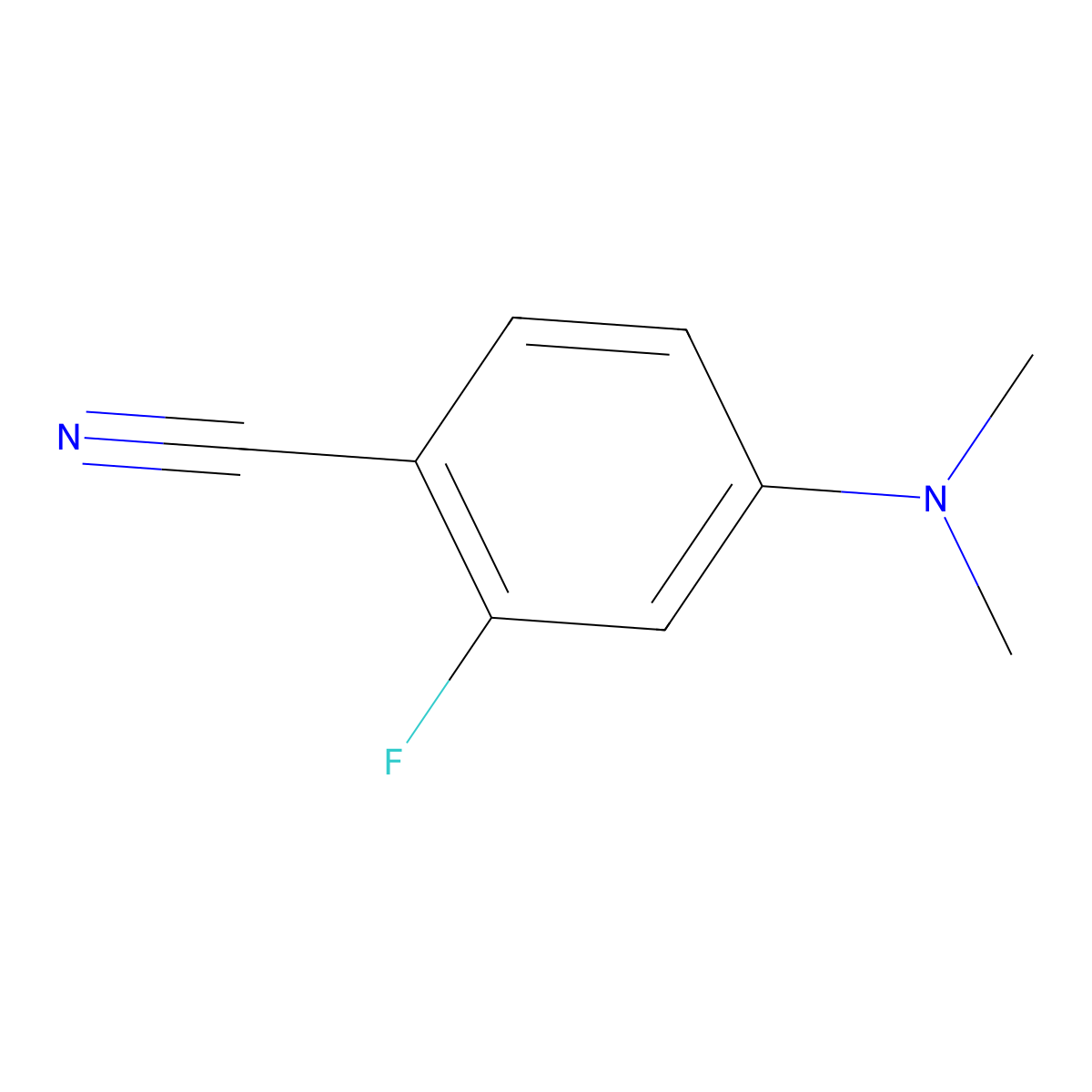 4-(Dimethylamino)-2-fluorobenzonitrile molecular structure, CAS 1189353-13-6