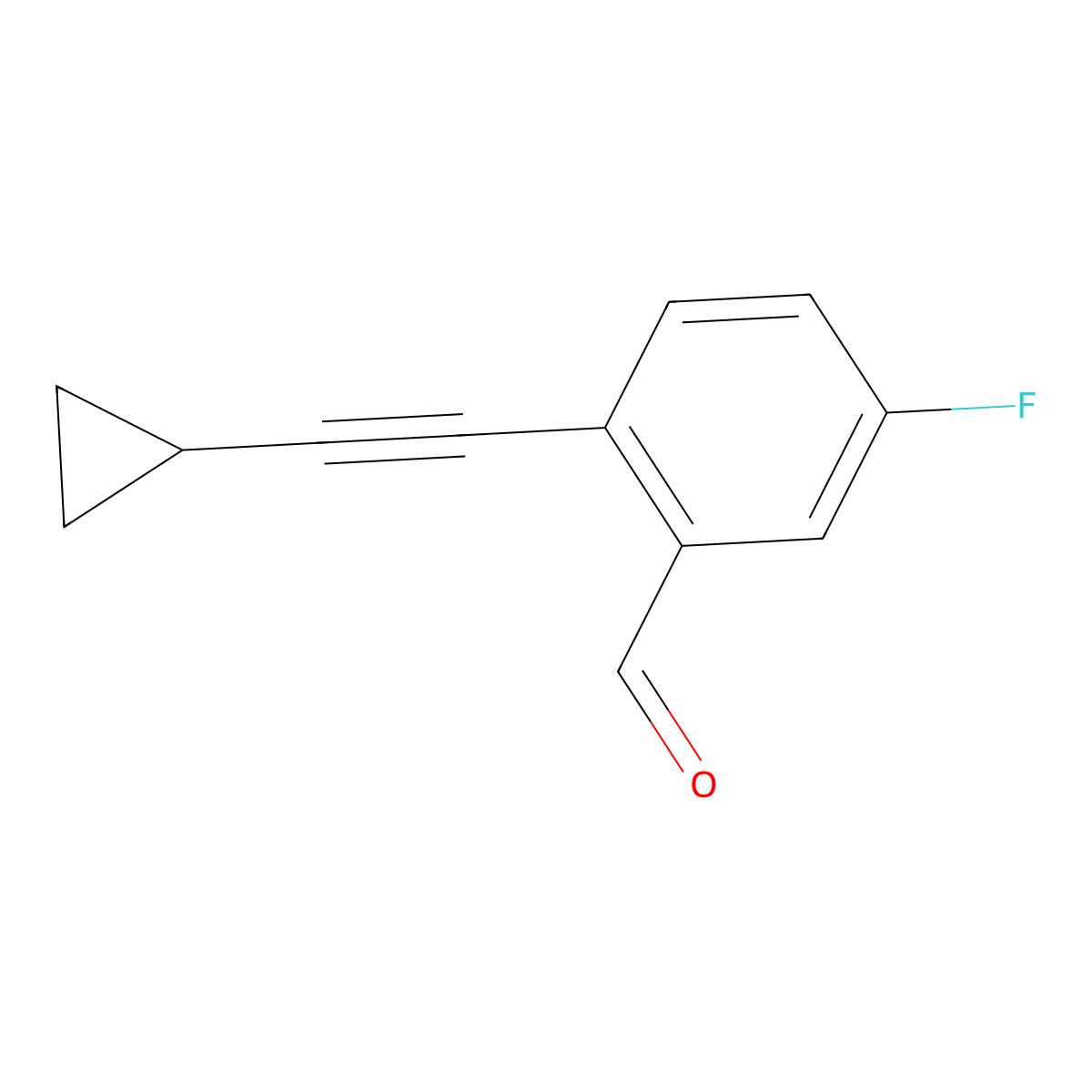 2-(2-Cyclopropylethynyl)-5-fluorobenzaldehyde molecular structure, CAS 1189356-62-4