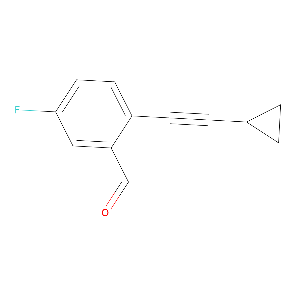 2-(2-Cyclopropylethynyl)-5-fluorobenzaldehyde molecular structure, CAS 1189356-62-4